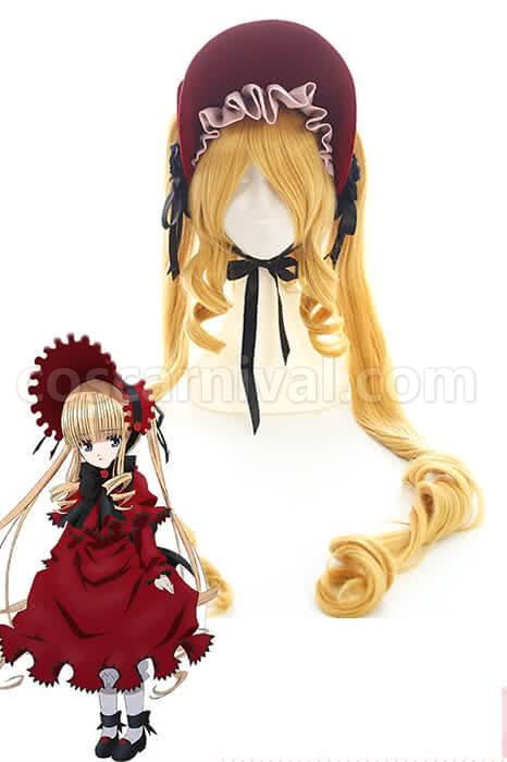 rozen maiden shinku yellow long beautiful synthetic woman wigs cosplays