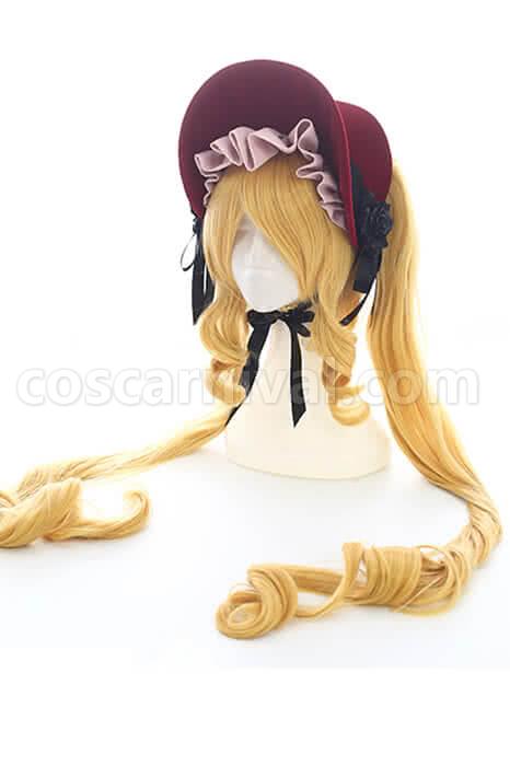 rozen maiden shinku yellow long beautiful synthetic woman wigs cosplays