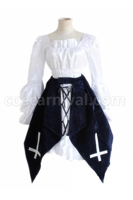 Rozen Maiden Suigintou Lolita Dark Blue Dress Cosplay Costume coscarnival