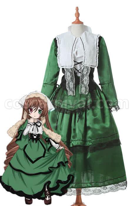 Rozen Maiden Suiseiseki Green Lolita Cosplay Costume coscarnival
