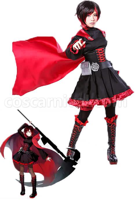 Ruby Rose Red and Black Cosplay Costume coscarnival