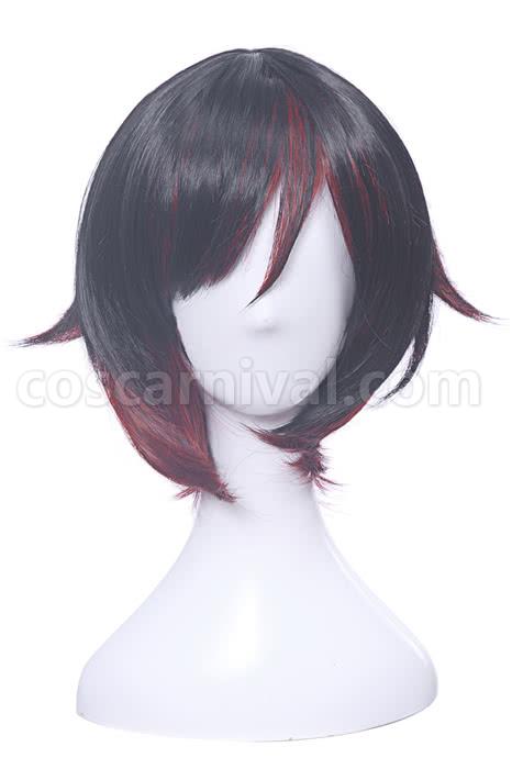 ruby rose red and black short wigs anime cosplays