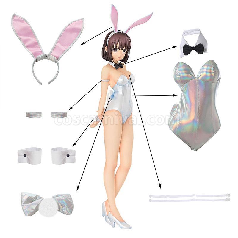 Saenai Heroine no Sodatekata 카토 메구미 슬리버 버니 걸 점프 슈트 코스프레 의상 coscarnival