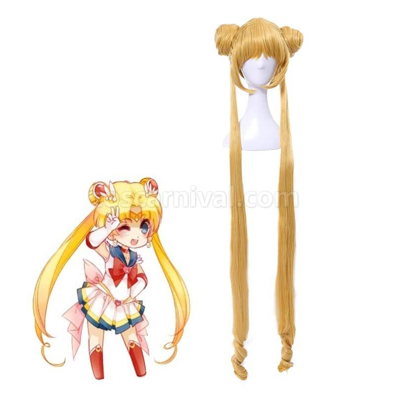 Sailor Moon Serena Tsukino 5 Version Sailor Long Golden Cosplay Costume coscarnival