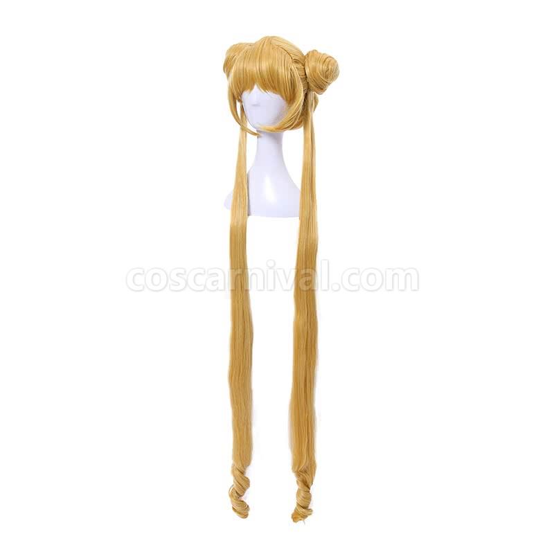 Sailor Moon Serena Tsukino 5 Version Sailor Long Golden Cosplay Costume coscarnival