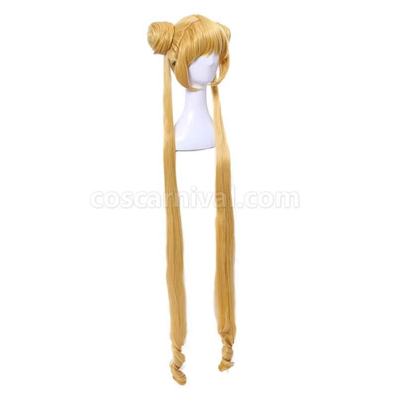 Sailor Moon Serena Tsukino 5 Version Sailor Long Golden Cosplay Costume coscarnival