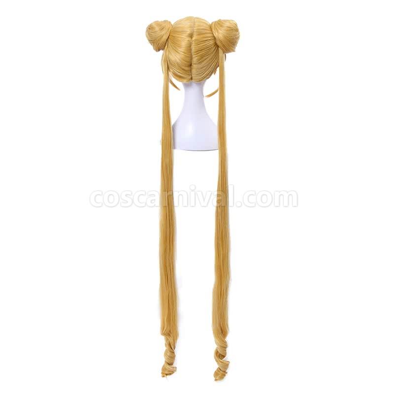 Sailor Moon Serena Tsukino 5 Version Sailor Long Golden Cosplay Costume coscarnival