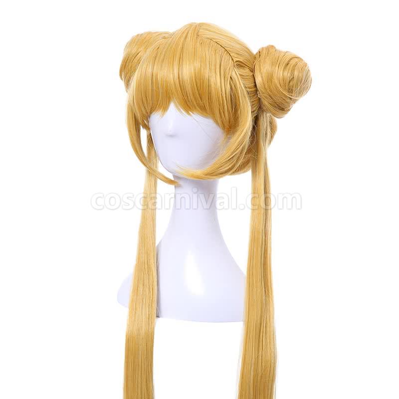 Sailor Moon Serena Tsukino 5 Version Sailor Long Golden Cosplay Costume coscarnival