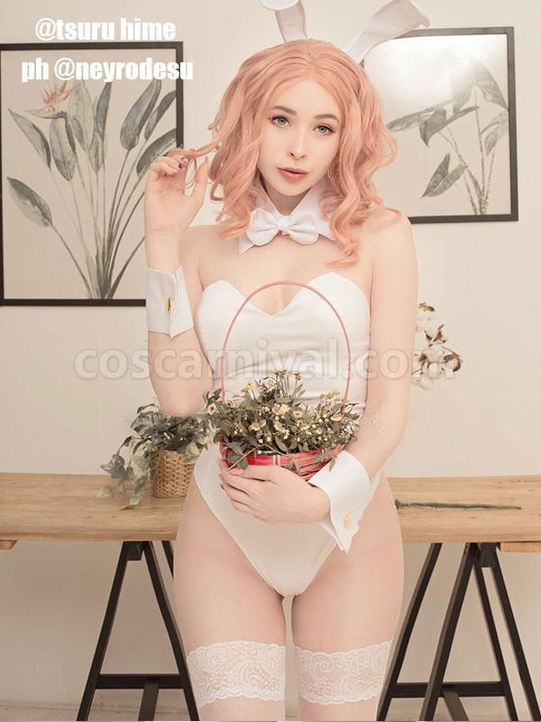 Seishun Buta Yarou wa Bunny Girl Senpai no Yume wo Minai Sakurajima Mai White Bunny Girl Cosplay Costume coscarnival