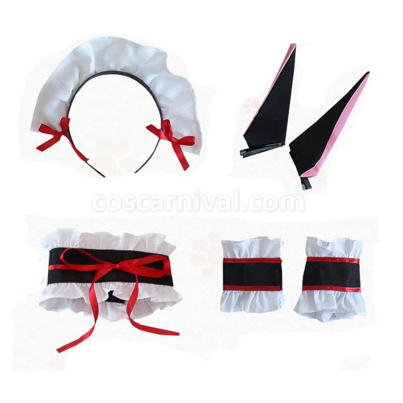 Steins;Gate 0 Akiha Rumiho Maid Full Sets Cosplay Costume coscarnival