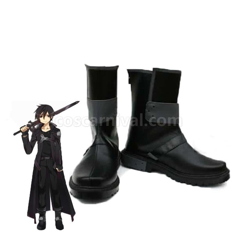Sword Art Online Kazuto Kirito Kirigaya Boots Cosplay Shoes coscarnival