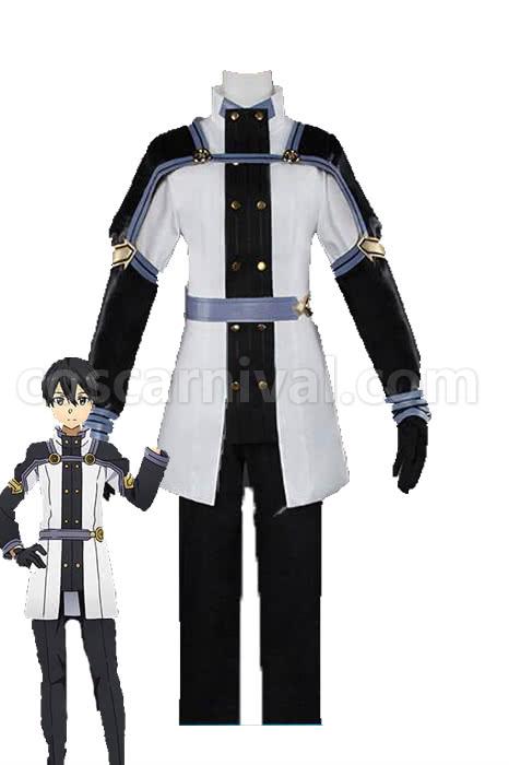 Sword Art Online Kirigaya Kazuto Black And White Uniform Cosplay Costume coscarnival