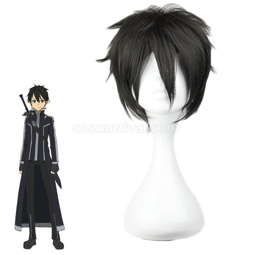 sword art online kiriko black short wigs anime cosplay costumes