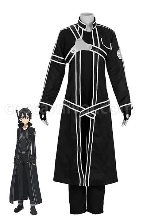 Sword Art Online Kirito Black Suit For Men Cosplay Costume coscarnival