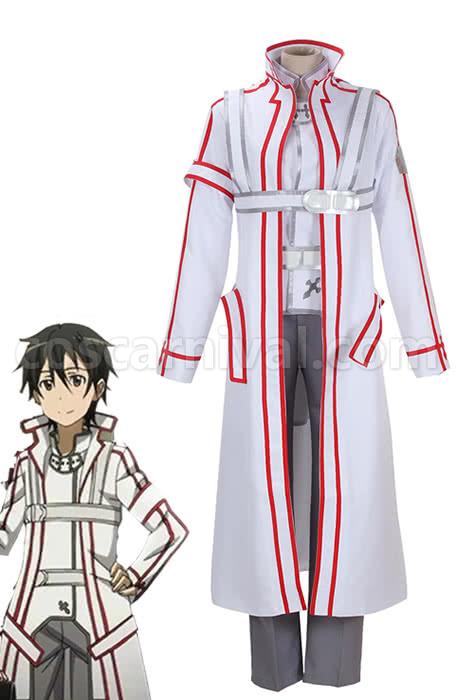 Sword Art Online Kirito Knights of the Blood White Cosplay Costume coscarnival