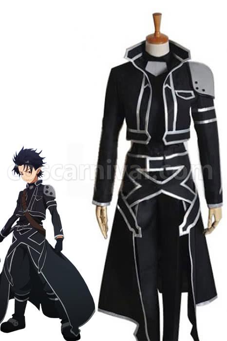 Sword Art Online Kirito Outfits Black Cosplay Costume coscarnival