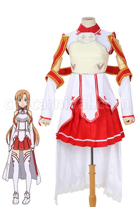 Sword Art Online SAO Asuna Yuuki Cosplay Costume coscarnival