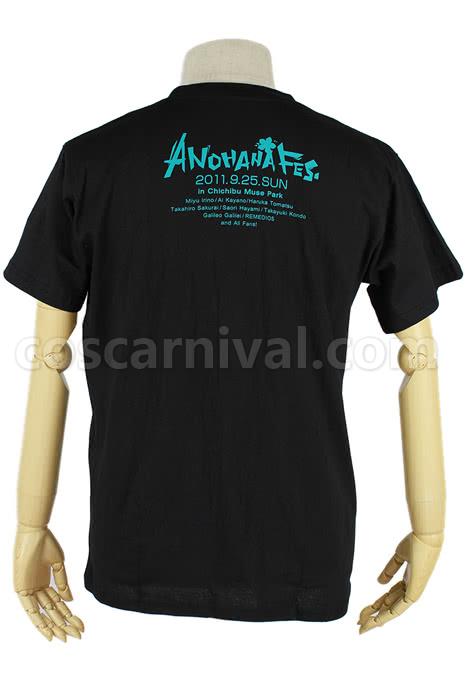 The ANOHANA PROJECT luminous with black short sleeves Cosplay Costume coscarnival