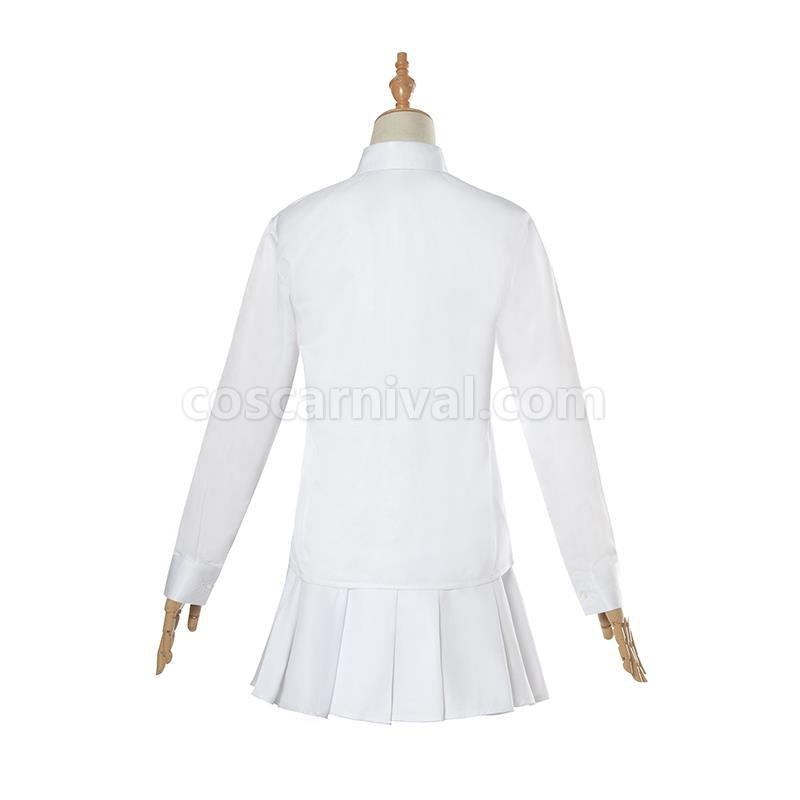 The Promised Neverland Emma White Shirt Skirt Cosplay Costume coscarnival