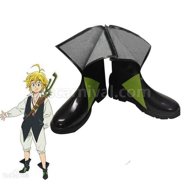 The Seven Deadly Sins Meliodas Black Boots Cosplay Costume coscarnival