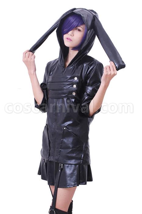 Tokyo Ghoul Touka Kirishima Black Leather Turnouts Cosplay Costume coscarnival