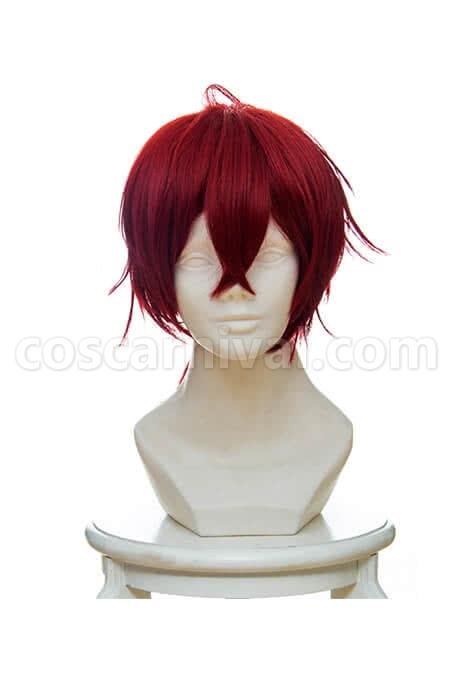 violet evergarden claudia hoggins wigs short wine red synthetic man wigs cosplays