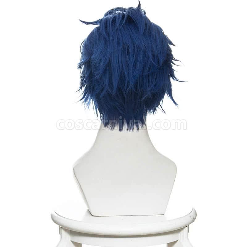 violet evergarden gilbert bougainvillea short mixed blue man wigs costume