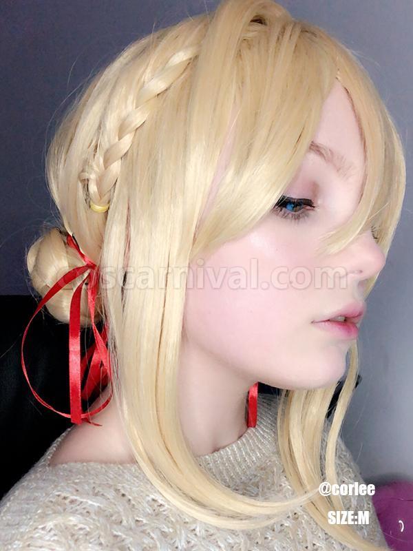 Violet Evergarden Violet Evergarden Synthetic Short Blonde Cosplay Costume  coscarnival