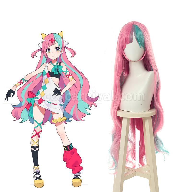 Virtual Youtuber Pinky Pop Hepburn Long Curly Mixed Pink Cosplay Costume  coscarnival