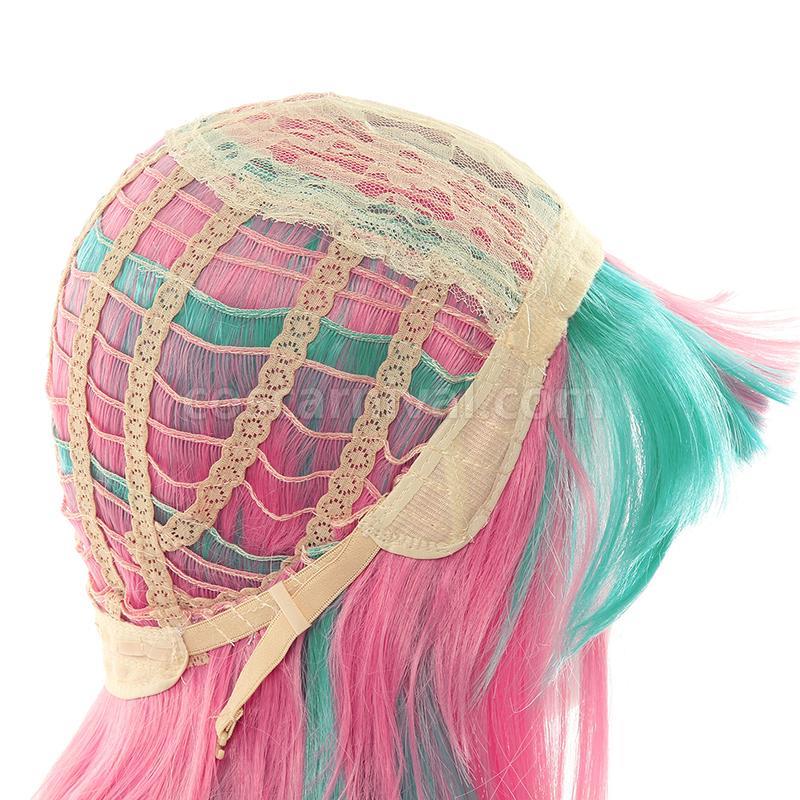 Virtual Youtuber Pinky Pop Hepburn Long Curly Mixed Pink Cosplay Costume coscarnival