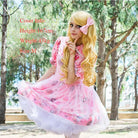 Women Girls Lolita Gorgeously Pink Puffy dress Dresses Cosplay Costume, side view