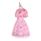 Women Girls Lolita Gorgeously Pink Puffy dress Dresses Cosplay Costume, three-quarter view