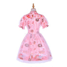 Women Girls Lolita Gorgeously Pink Puffy dress Dresses Cosplay Costume, back view