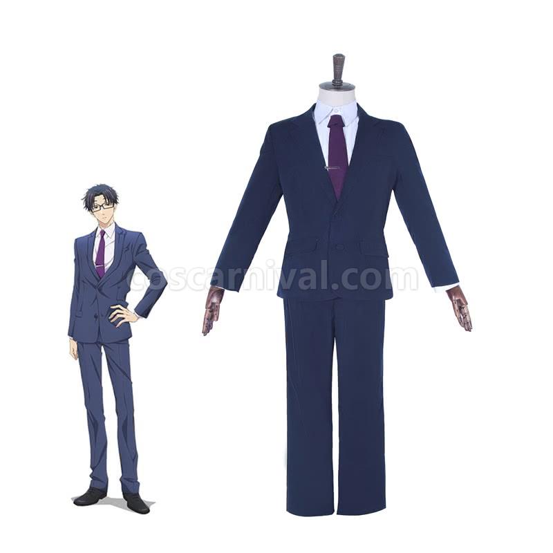 WotaKoi Love is Hard for Otaku Hirotaka Nifuji Blue Suits for Men Cosplay Costume coscarnival