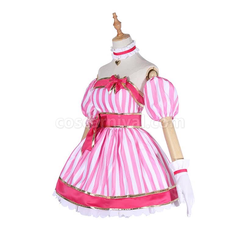 Youtuberキズナアイ女ピンクドレスコスプレ衣装coscarnival