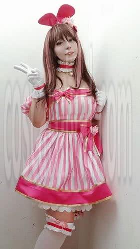 Youtuberキズナアイ女ピンクドレスコスプレ衣装coscarnival