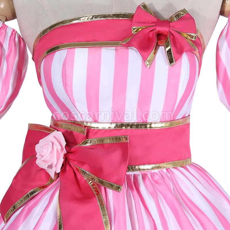 Youtuberキズナアイ女ピンクドレスコスプレ衣装coscarnival