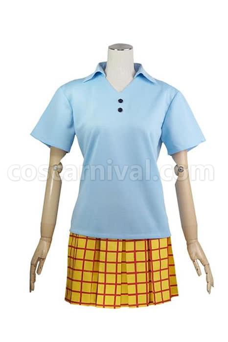 Yowamushi Pedal Sohoku High School Girl Summer Uniform Blue Cosplay Costume coscarnival