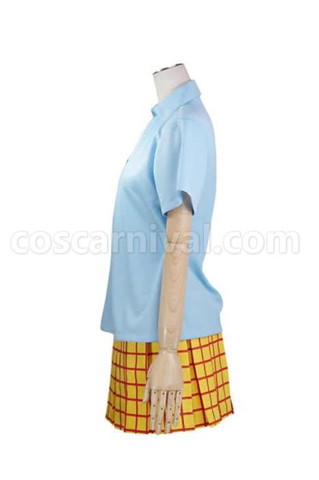 Yowamushi Pedal Sohoku High School Girl Summer Uniform Blue Cosplay Costume coscarnival