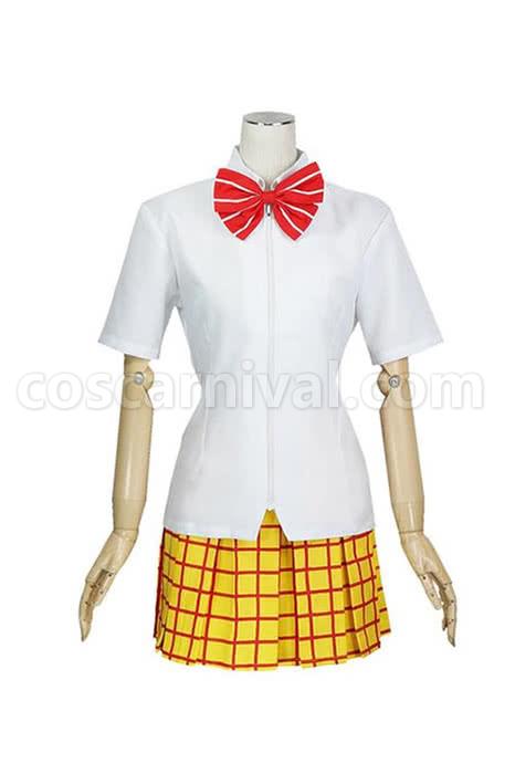 Yowamushi Pedal Sohoku High School Girl Summer Uniform White Cosplay Costume coscarnival