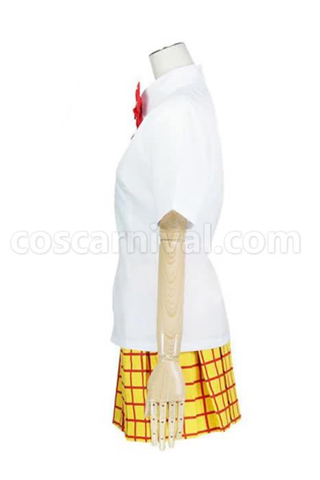 Yowamushi Pedal Sohoku High School Girl Summer Uniform White Cosplay Costume coscarnival