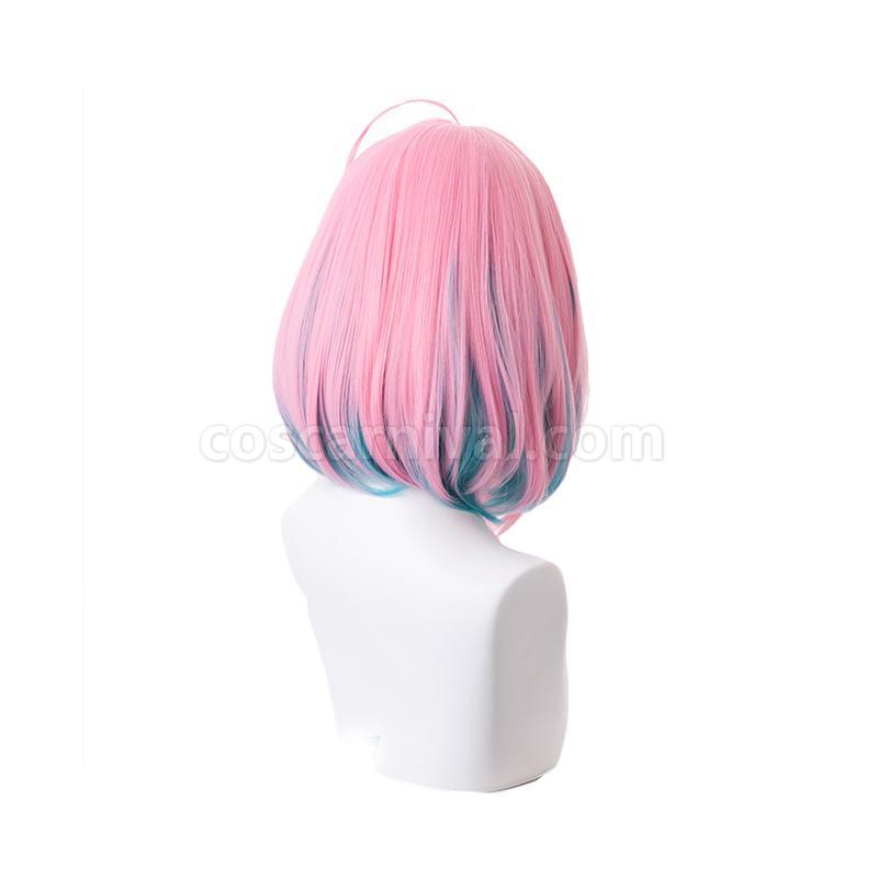 yumemi riamu pink mixed blue short wigs costumes