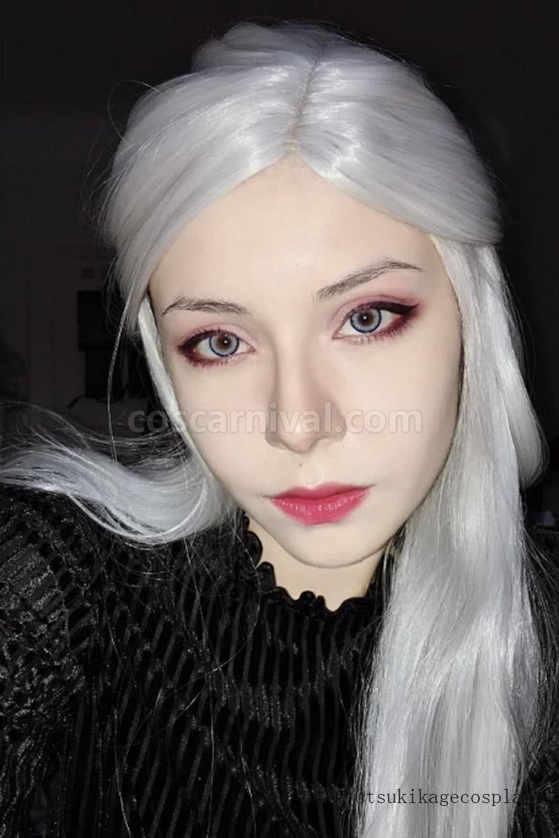 Yuri on Ice Victor Nikiforov 롱 실버 코스프레 의상 coscarnival