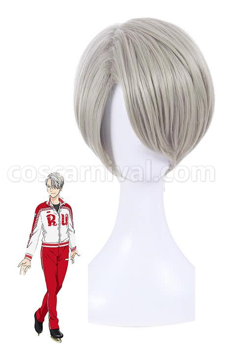 yuri on ice victor nikiforov wigs men short gray hair anime costume