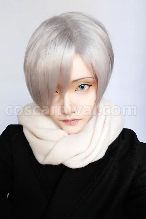 yuri on ice victor nikiforov wigs men short light gray wigs anime cosplay costumes