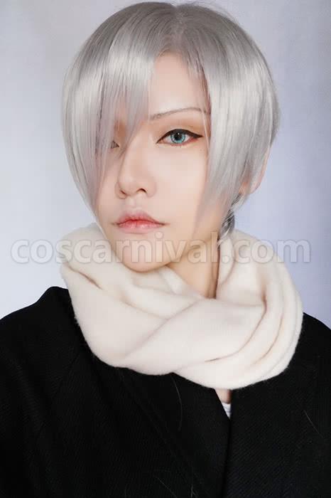 yuri on ice victor nikiforov wigs men short light gray wigs anime cosplay costumes