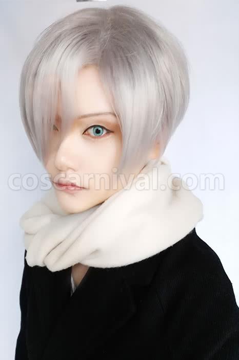 yuri on ice victor nikiforov wigs men short light gray wigs anime cosplay costumes