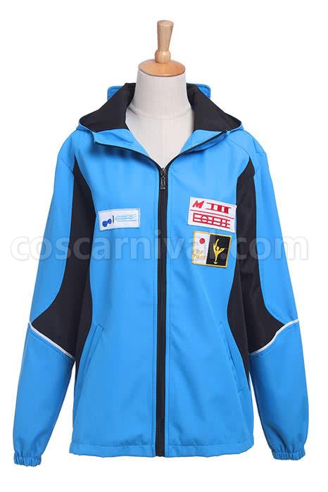 Yuri on Ice 유리 카츠키 블루 스포츠웨어 자켓 코스프레 의상 coscarnival