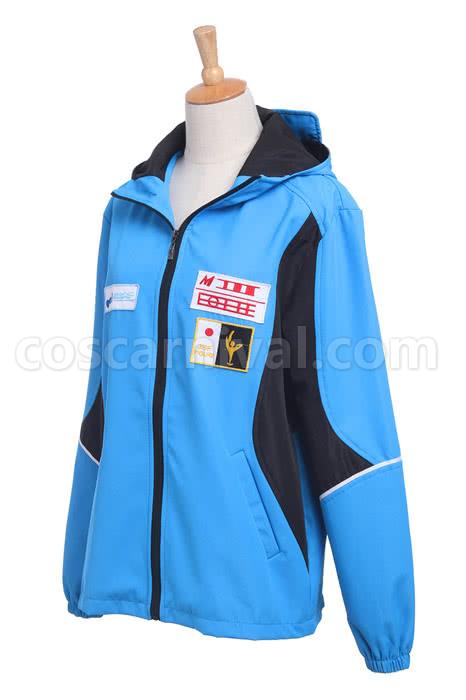 Yuri on Ice 유리 카츠키 블루 스포츠웨어 자켓 코스프레 의상 coscarnival