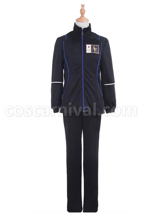 Yuri on Ice 유리 카츠키 다크 블루 스포츠웨어 정장 코스프레 의상 coscarnival